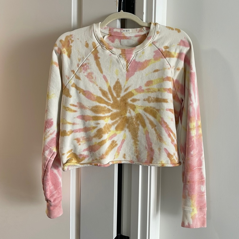 NWOT - MOTHER cropped tie-dye sweater XS